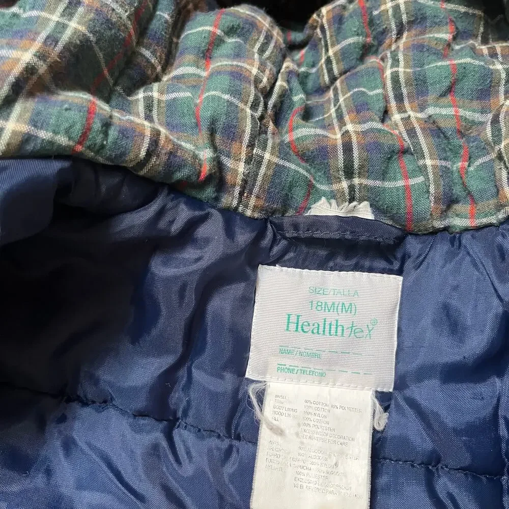 Vintage Healthtex Winter Corduroy Coat with Hood Size 18 months